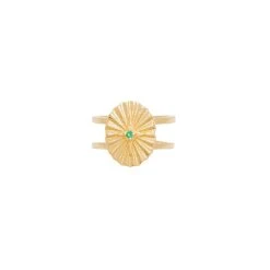 Bague Ovale étoile (zircon Vert) -Jollia Soldes Magasin bague ovale etoile vert 2