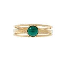 Bague Kali (vert/doré) -Jollia Soldes Magasin bague pierre dore vert