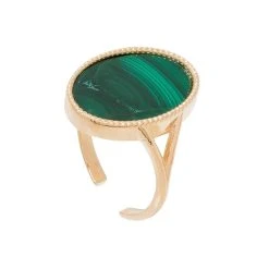 Bague Pierre Plate Ovale (malachite)