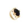 Bague Orient Onyx Et Tourmaline (plaqué Or) -Jollia Soldes Magasin bague pierre noir orient 1