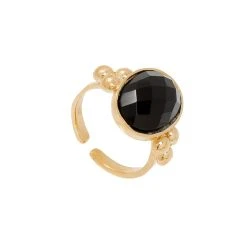 Bague Pierre Facettée Ovale (onyx)
