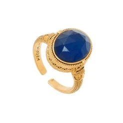 Bague Pierre Ovale (agate Bleue)