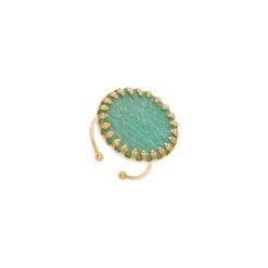 Bague Pierre Plate Ronde (amazonite)