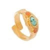 Bague Chevalière Pierres (jaspe/quartz Rose) -Jollia Soldes Magasin bague pierre turquoise rose