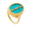 Bague Pierre Turquoise Et Zircons (doré) -Jollia Soldes Magasin bague pierre turquoise zircons 1
