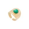 Bague Pierre Ovale Malachite (doré) -Jollia Soldes Magasin bague pierre vert zag bijoux 1