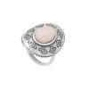 Bague Ovale Et Pierre Rose (argenté) -Jollia Soldes Magasin bague pierre xxl argent rose 1