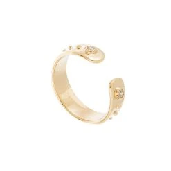 Bague Néfertiti (plaqué Or & Cristaux)