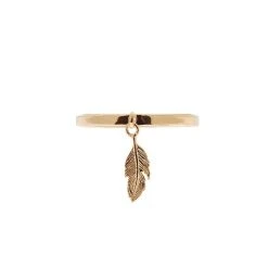 Bague Pendentif Plume (plaqué Or) -Jollia Soldes Magasin bague plume or1