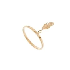 Bague Pendentif Plume (plaqué Or)
