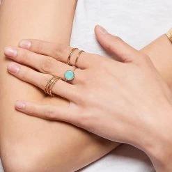 Bague Fine Double Rangs Tressés (doré) -Jollia Soldes Magasin bague reglable multirang dore 1