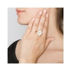 Bague Réversible Nacre Et Soleil (plaqué Or) -Jollia Soldes Magasin bague reversible blanche soleil dore