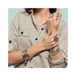 Bague Ronde Motifs Aztèques (argenté) -Jollia Soldes Magasin bague ronde argent ethnique2