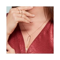 Collier Long Pendentif U Et Pierre (nacre) -Jollia Soldes Magasin bague sautoir