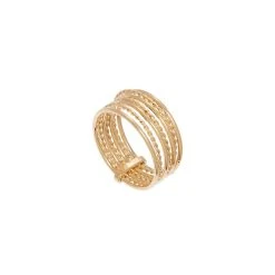 Bague Semainier Torsadée Et Lisse (plaqué Or)