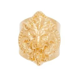 Bague XXL Lion (doré) -Jollia Soldes Magasin bague tete de lion 2
