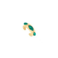 Bague Trois Pierres (malachite)