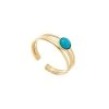 Bague Kali (turquoise/doré) -Jollia Soldes Magasin bague turquoise dore fine.2
