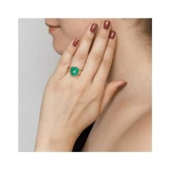 Bague Losange Pierre Malachite (doré) -Jollia Soldes Magasin bague zag malachite dore