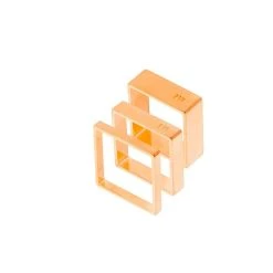 Trio De Bagues Carrées (doré Rose) -Jollia Soldes Magasin bagues carre es rose dore rock 2