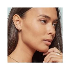 Mini Créoles Zircons Et Cristal (blanc) -Jollia Soldes Magasin bijoux d oreille jollia