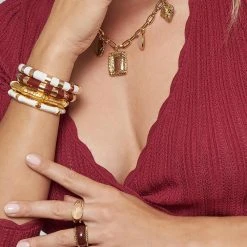 Bague Double Torsade émail (bordeaux) -Jollia Soldes Magasin bijoux dear charlotte