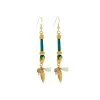 Boucles D'oreilles Lanière Turquoise (doré) -Jollia Soldes Magasin bo poa bleu 3 min