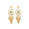 Boucles D'oreilles Attrape Rêve Plumes (turquoise)