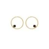 Boucles D'oreilles Cercle Onyx (plaqué Or) -Jollia Soldes Magasin boucle cercle pierre onyx