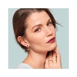 Boucles Cercle Martelé Et Pierre De Lune (plaqué Or) -Jollia Soldes Magasin boucle cercle 5