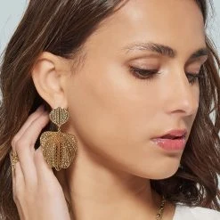 Boucles D'oreilles Papillon Ajouré (doré) -Jollia Soldes Magasin boucle d oreille dentelle or 1