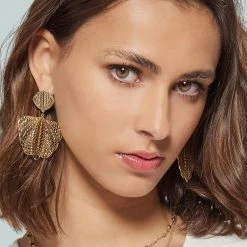 Boucles D'oreilles Papillon Ajouré (doré) -Jollia Soldes Magasin boucle d oreille dentelle or