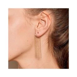 Boucles D'oreilles Asymétrique Serena Cristaux Fuschia -Jollia Soldes Magasin boucle oreille asymetrique cristaux fuschia2