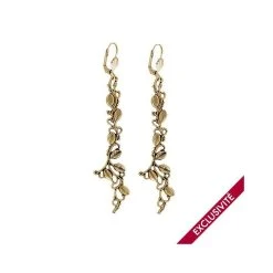 Boucles D'oreilles Feuilles Et Perle