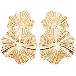 Boucles Pendantes Soleil (doré) -Jollia Soldes Magasin boucle oreille grande fleur 1