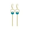 Boucles D'oreilles Hexagone (vert Bora Bora Et Vert Amande) -Jollia Soldes Magasin boucle oreille hexagone turquoise