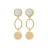 Boucles D'oreilles Nacre Et Anneau (doré) -Jollia Soldes Magasin boucle oreille longue pierre nacre