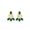 Boucles D'oreilles Pétales Agate Verte (plaqué Or) -Jollia Soldes Magasin boucle oreille perles malachite
