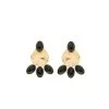 Boucles D'oreilles Pétales Onyx (plaqué Or) -Jollia Soldes Magasin boucle oreille perles onyx