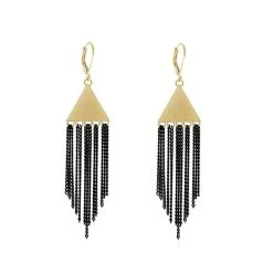 Boucles D'oreilles NY Chaines Noires
