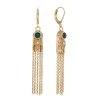 Boucles Pendantes Chaines Vintage (agate Verte)