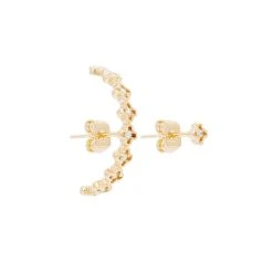 Boucles Dépareillées Cristal (plaqué Or) -Jollia Soldes Magasin boucles asymettiques ear cuff