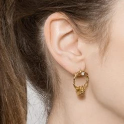 Boucles Cercles Et Anneau Torsadé (nacre) -Jollia Soldes Magasin boucles cercles anneau torsade nacre