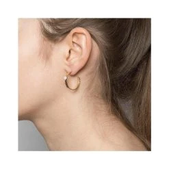 Créoles Tressées Nacre (doré) -Jollia Soldes Magasin boucles creoles pierre nacre dore aureliejoliff