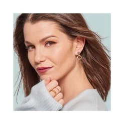 Boucles Cercle Et Chrysoprase Suspendue (plaqué Or) -Jollia Soldes Magasin boucles jollia 6