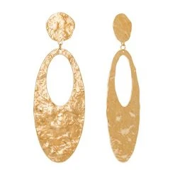 Boucles Longues Ovales Martelées (doré)