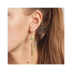 Boucles D'oreilles Losange De Jade (bleu) -Jollia Soldes Magasin boucles oreille losange 1