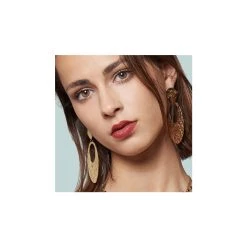 Boucles Longues Ovales Martelées (doré) -Jollia Soldes Magasin boucles pendantes