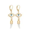 Boucles Pendantes Oeil Et Corne (nacre)