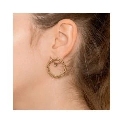 Earjacket XL Cercle Torsadé Labradorite (plaqué Or) -Jollia Soldes Magasin boucles torsade labradorite 1